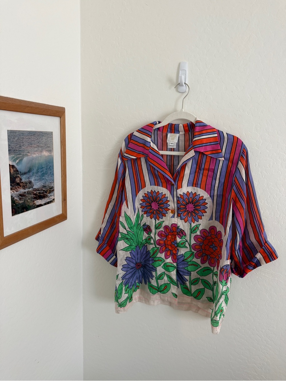 Anna Sui Dazzling Dahlia Stripe Top - Picture 2 of 5